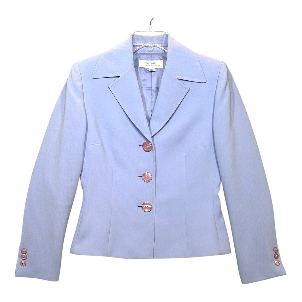 Tahari Arthur S. Levine Womens  3 Button Suit Blazer Sz 6 Lilac Light Purple